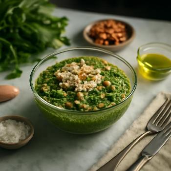 Pesto de Roquette et Noix pour Oeufs Bénédicte