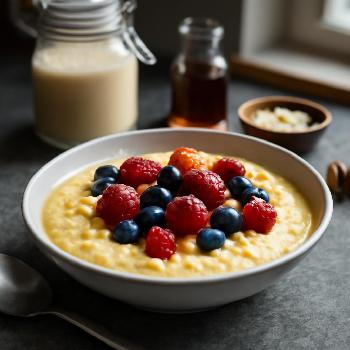 Porridge Crémeux de Polenta au Lait d'Amande et Fruits Rouges
