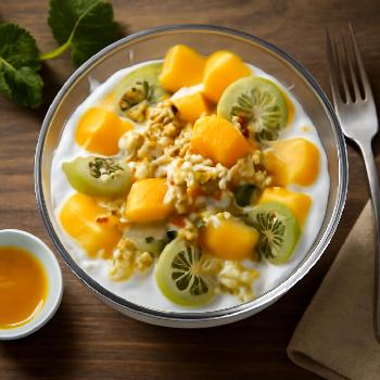Salade de Fruits Exotiques au Yaourt Crémeux