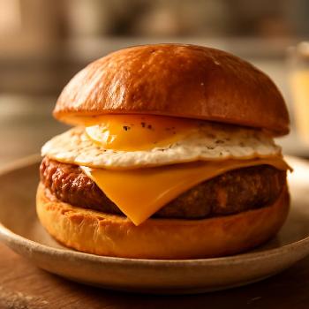 Sandwich Déjeuner Saucisse, Oeuf et Fromage Maison