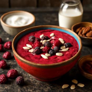 Smoothie Protéiné aux Fruits Rouges et Amandes