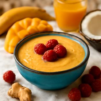 Smoothie Tropical : Mangue, Banane et Framboises