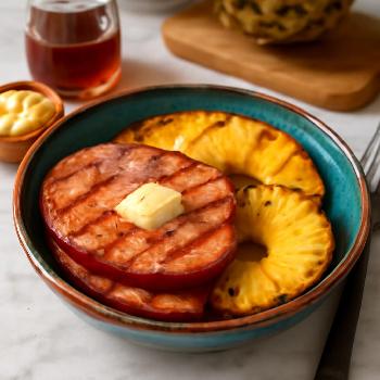 Steak de Jambon Grillé à l'Ananas pour un Petit Déjeuner Exotique
