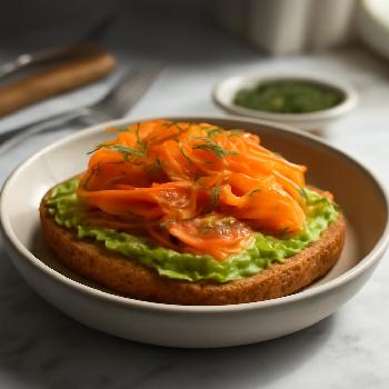 Toast à l'avocat, saumon fumé et aneth