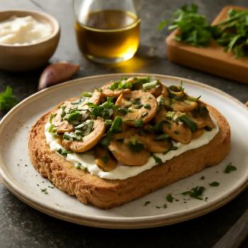 Toast aux Champignons Crème et Persil
