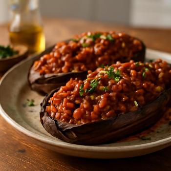 Aubergines Farcies à la Viande et aux Épices