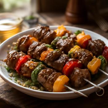 Brochettes d'Agneau Grillées Marinées aux Herbes et Épices