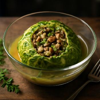 Chou Farci aux Champignons et Noix, Version Végétarienne