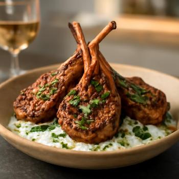 Côtelettes d'agneau grillées à la menthe et au yaourt