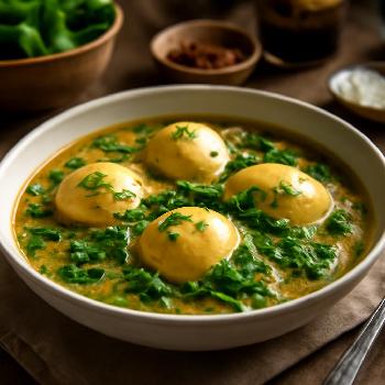 Curry d'Oeufs au Lait de Coco et Épinards