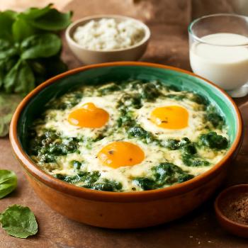 Gratin d'Oeufs au Chèvre et Epinards