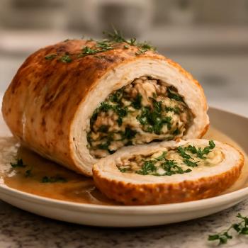 Poitrine de Dinde Farcie aux Champignons et Épinards