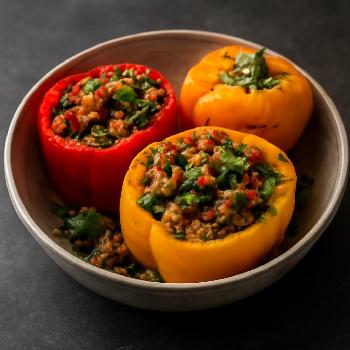 Poivrons Farcis Quinoa et Légumes Méditerranéens