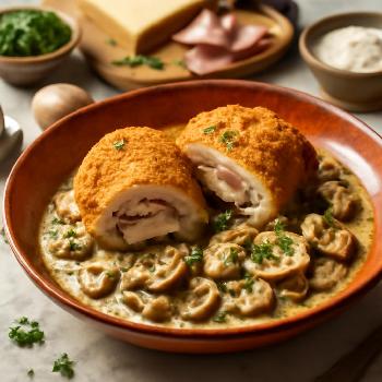 Poulet Cordon Bleu aux Champignons Crèmeux