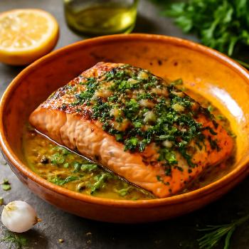 Saumon Grillé au Charbon avec Marinade Agrumes et Herbes