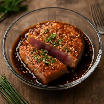 Steak de Thon Saisi à la Sauce Soja et Gingembre