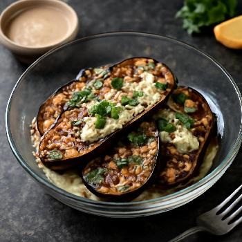 Steaks d'Aubergines Grillés au Tahini et Citron