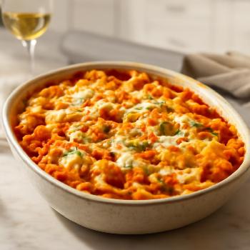 Ziti gratinés à la sauce tomate crémeuse et ricotta