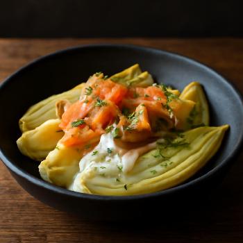 Endives au Saumon Fumé, Crème Citronnée et Aneth