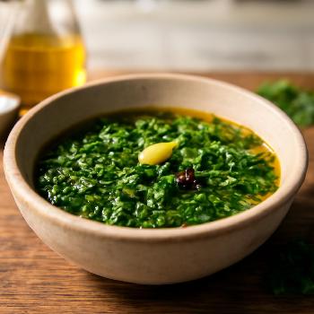 Huile au Persil Frais Haché pour Salades