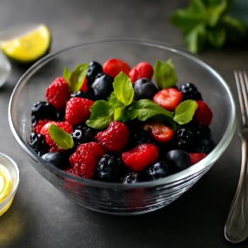 Salade de Baies Fraîches à la Menthe