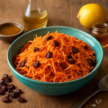 Salade de Carottes Râpées aux Raisins Secs et Vinaigrette au Miel