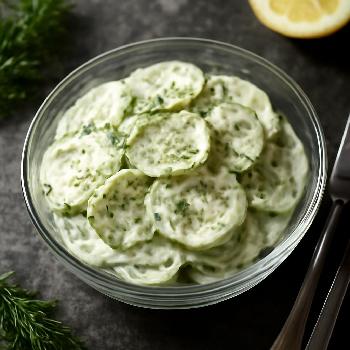 Salade de Concombre à la Crème Fraîche et à l'Aneth