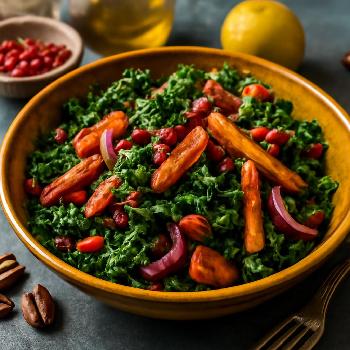 Salade de Kale Hivernale aux Légumes Racines Rôtis
