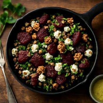 Salade de Lentilles, Betteraves et Feta (Sans Gluten)