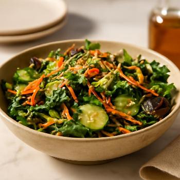 Salade de mesclun asiatique au sésame et gingembre
