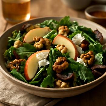 Salade de Mesclun d'Automne aux Noix et Pommes