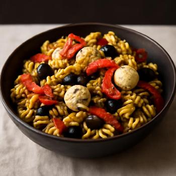 Salade de Pâtes Méditerranéenne au Pesto et Mozzarella