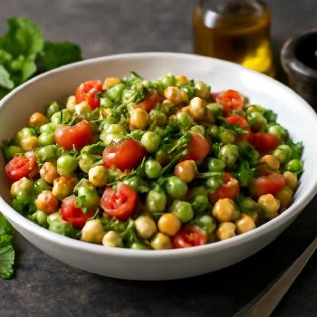 Salade de pois chiches méditerranéenne menthe-citron