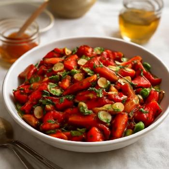 Salade de Poivrons Rôtis au Miel et aux Amandes