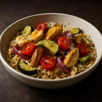 Salade de Quinoa aux Légumes Grillés et Poulet (Sans Gluten)