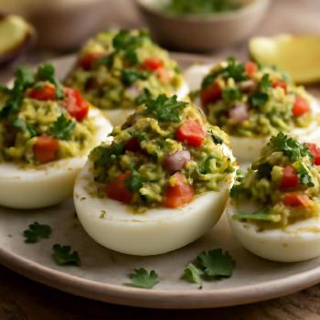 Salade d'œufs farcis au guacamole