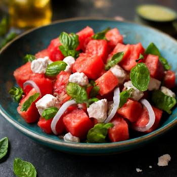 Salade Estivale de Pastèque, Feta et Menthe