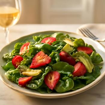 Salade Gourmande d'Épinards aux Fraises, Avocat et Vinaigrette aux Graines de Pavot