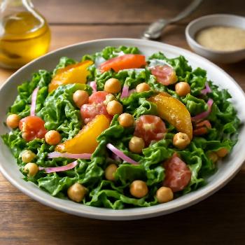 Salade Méditerranéenne de Mesclun aux Pois Chiches et Agrumes