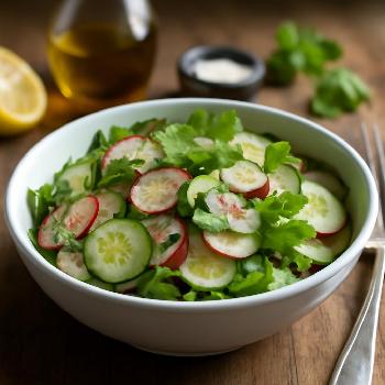 Salade Printanière de Radis et Concombre à la Menthe