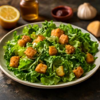 Salade Romaine au Parmesan et Croûtons Maison