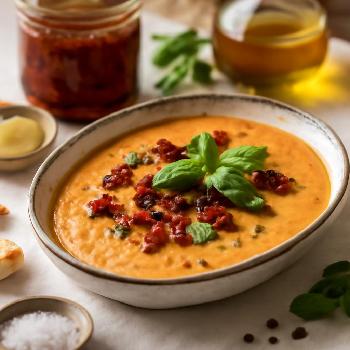 Vinaigrette Crémeuse aux Tomates Séchées et Basilic Frais
