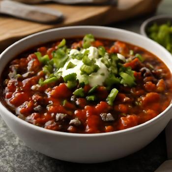 Chili Végétarien aux Haricots Noirs Facile et Savoureux