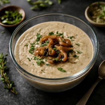 Crème de Champignons Végétalienne Onctueuse aux Noix de Cajou