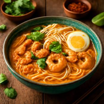 Laksa Crémeux au Poulet et Crevettes