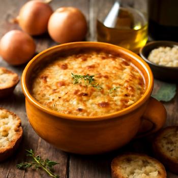 Soupe à l'oignon gratinée traditionnelle