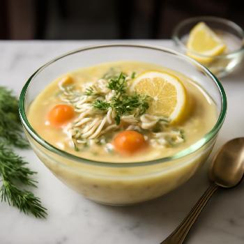 Soupe Avgolemono au Poulet Grec Traditionnelle