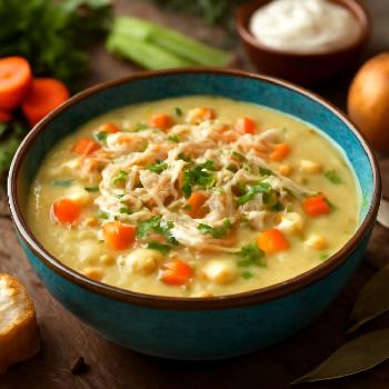 Soupe Crémeuse au Poulet Maison