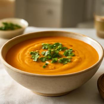 Soupe Crémeuse de Patate Douce et Lait de Coco (Végane)