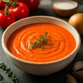 Soupe Crémeuse de Tomate et Poivron Rouge Vegan